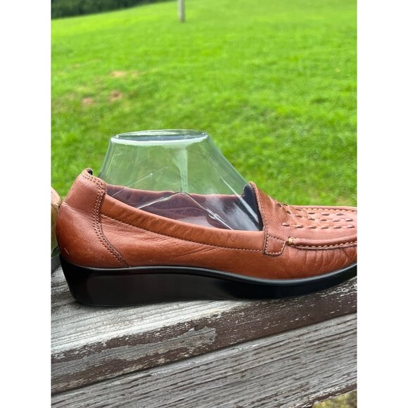SAS Weave Slip-On Loafer Womens Size 9M Brown Leather Tripad Comfort Made in USA - Picture 5 of 9